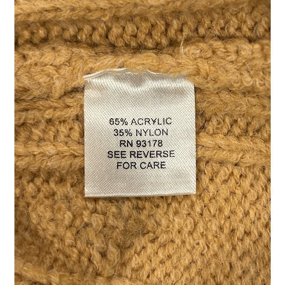 Truth Cable Knit Turtleneck Sweater Women's Size Large Cropped Mustard Yellow - Picture 8 of 9